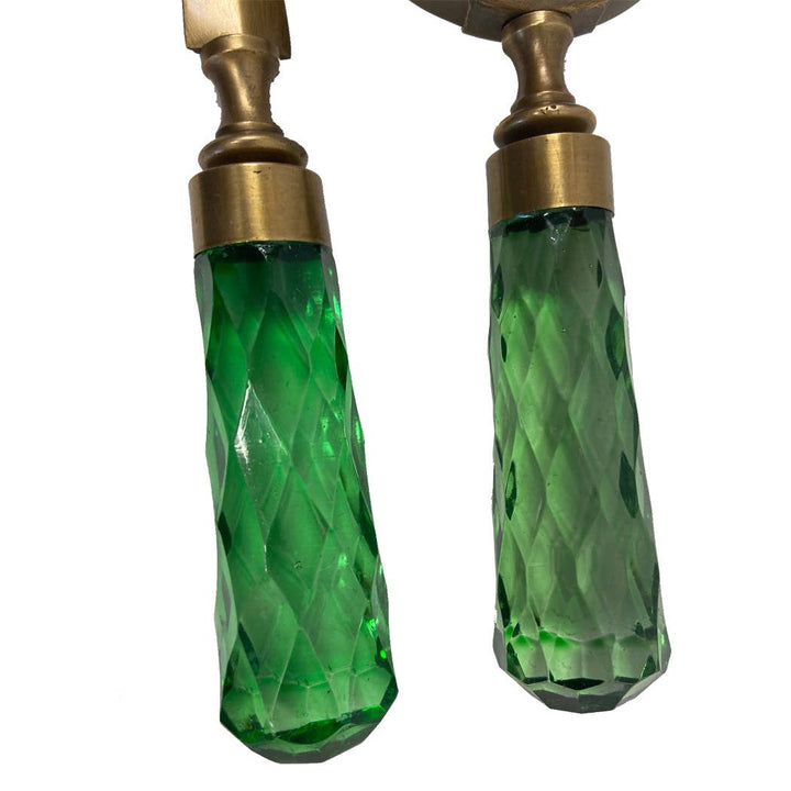 Brass and Glass Magnifier and Letter Opener Desk Set - Maison and Mer
