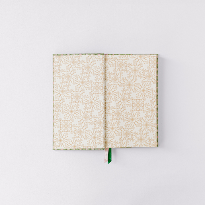 Green Folk Pattern Pocket Journal – Garden Reverie Edition