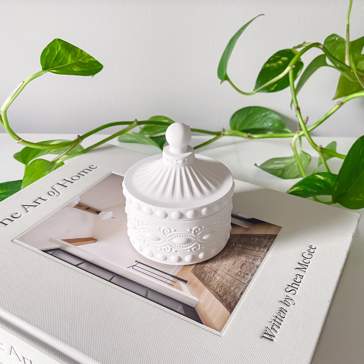 Luxe Milk Glass Trinket Jar