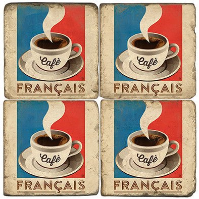Café Français– Marble Coaster Set - Maison and Mer