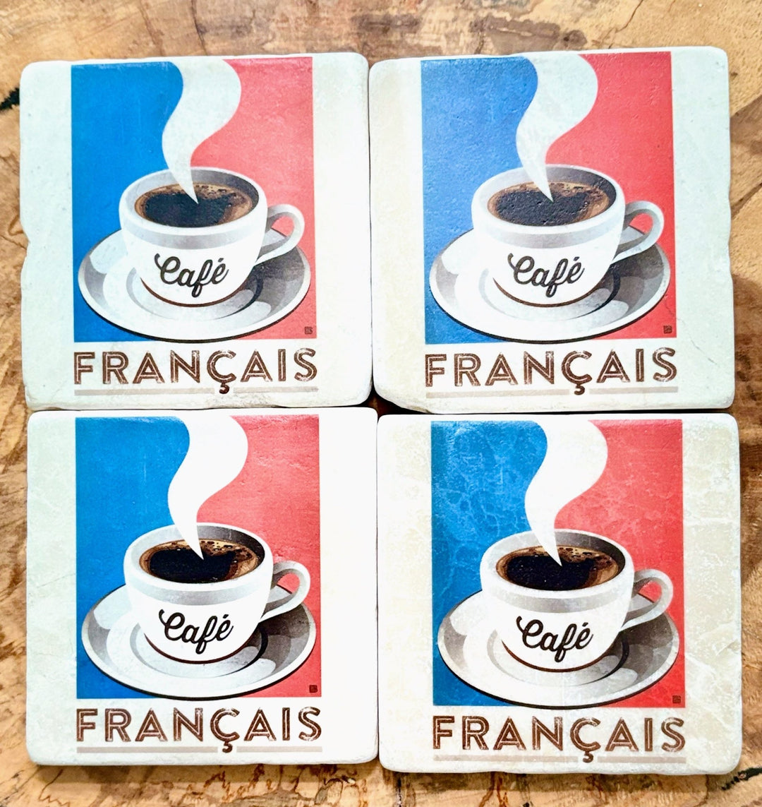 Café Français– Marble Coaster Set - Maison and Mer