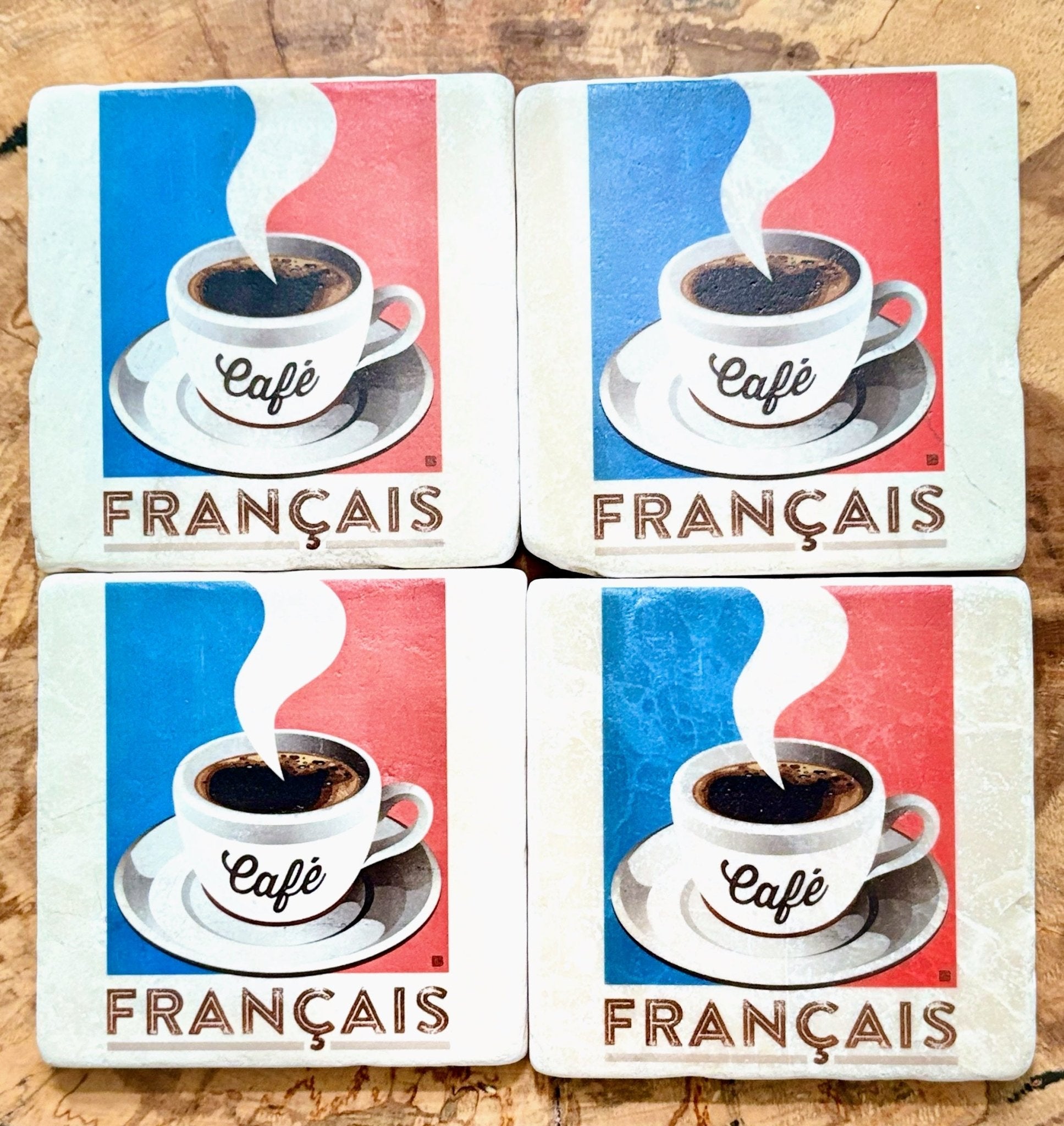 Café Français– Marble Coaster Set - Maison and Mer