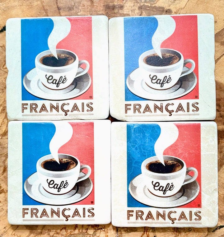 Café Français– Marble Coaster Set - Maison and Mer