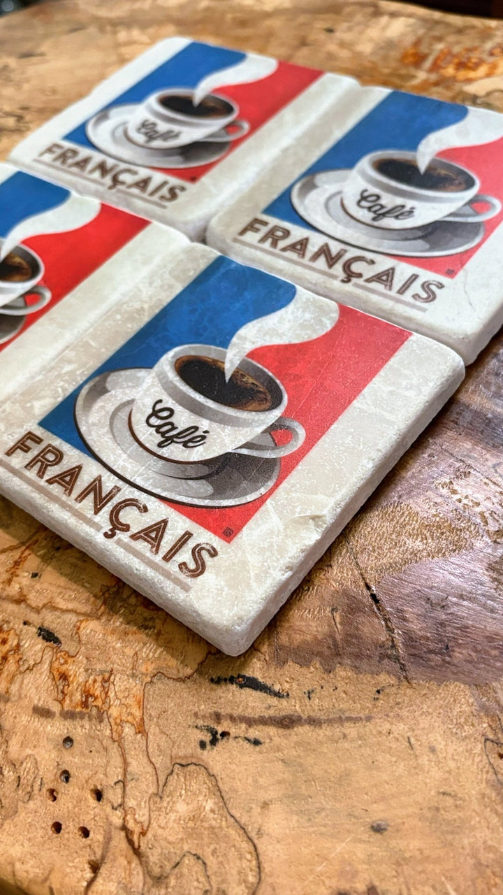 Café Français– Marble Coaster Set - Maison and Mer