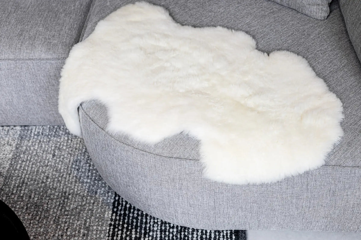 Texel Sheepskin Natural White Dutch Wool - 110cm