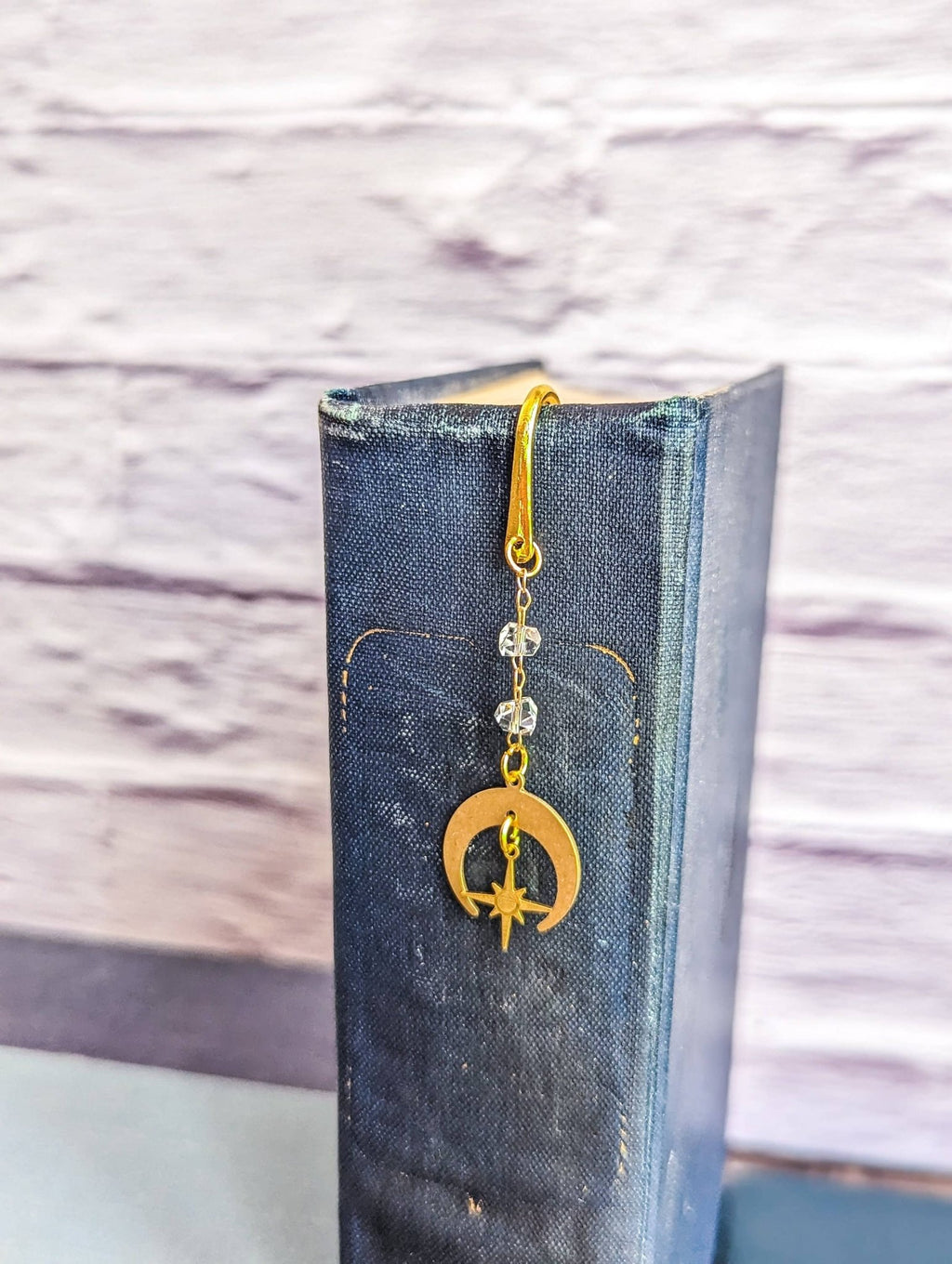 Crescent Moon and North Star Gold Metal Hook Bookmark - Maison and Mer
