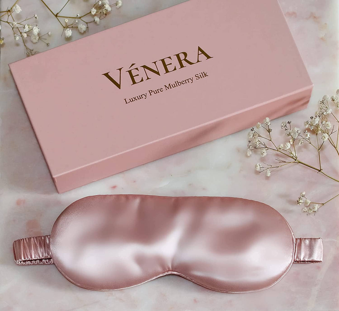 Mascarilla para dormir de seda pura 100 % orgánica - Oro rosa