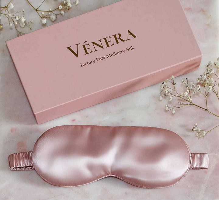 Mascarilla para dormir de seda pura 100 % orgánica - Oro rosa