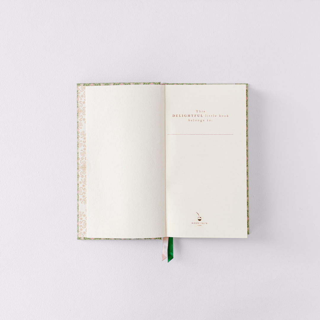 Green Folk Pattern Pocket Journal – Garden Reverie Edition
