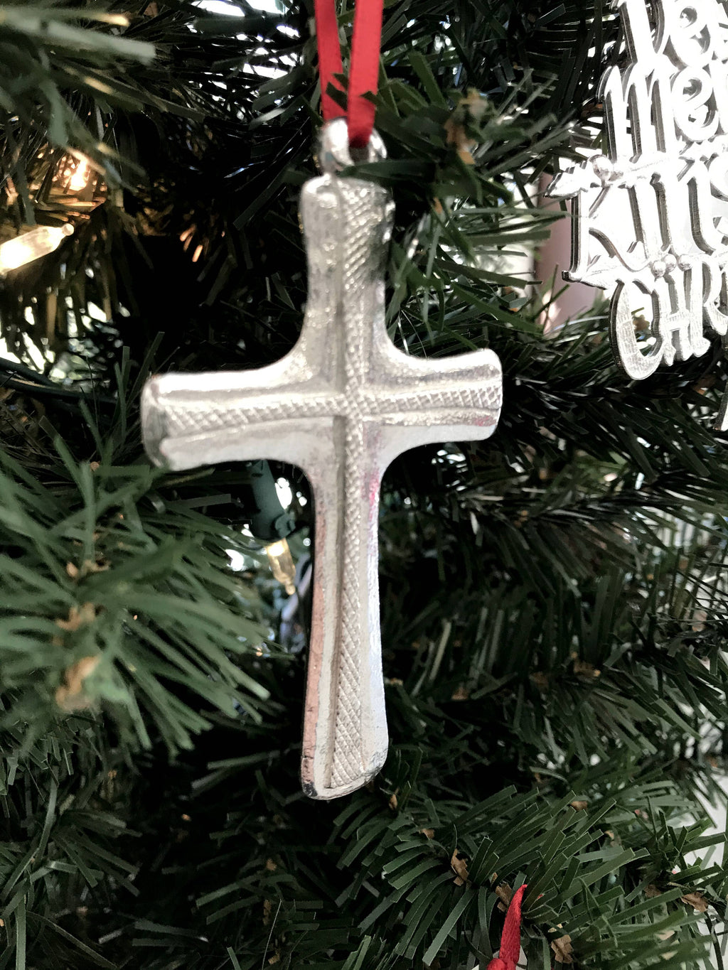 Pewter Cross Ornament