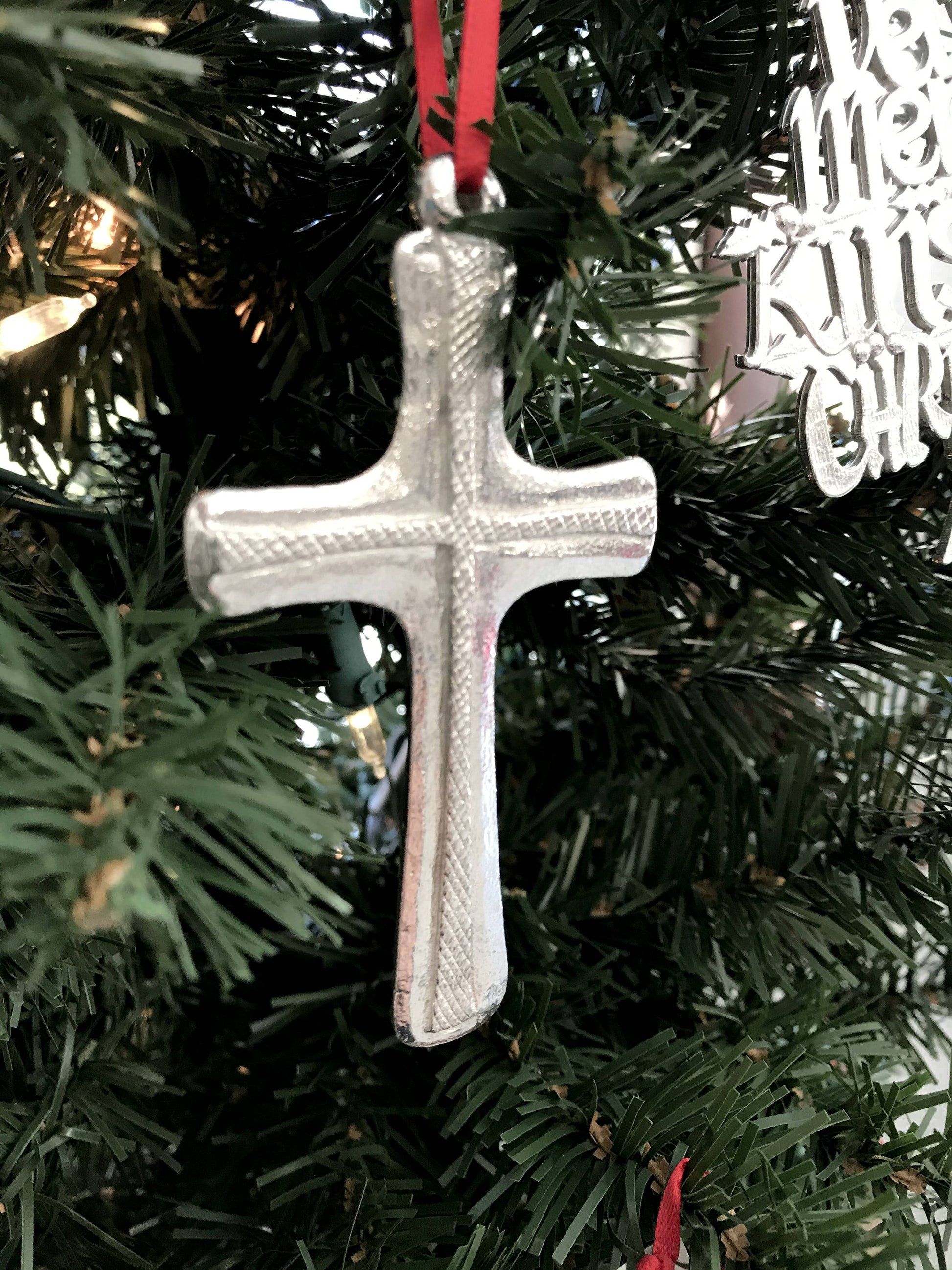 Pewter Cross Ornament