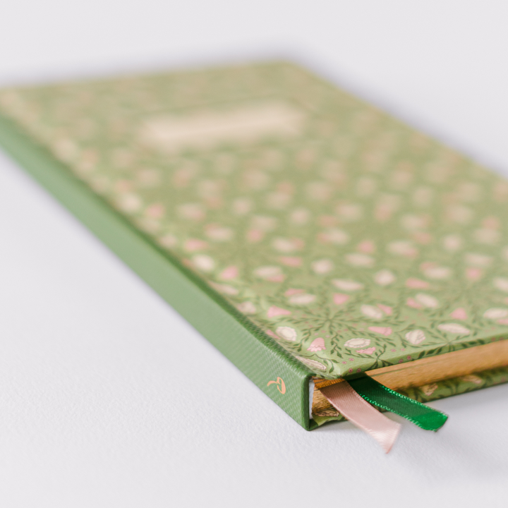 Green Folk Pattern Pocket Journal – Garden Reverie Edition