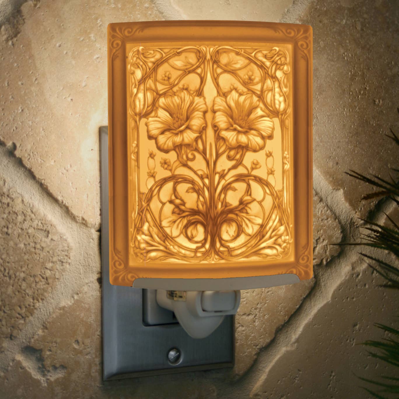 Art Nouveau Style Porcelain Lithophane Night Light