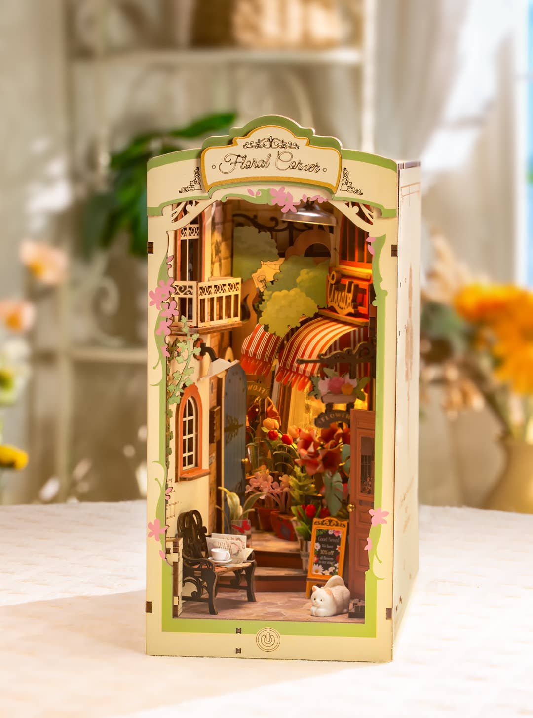 DIY Book Nook Kit: Floral Corner with Dust Cover - Maison and Mer