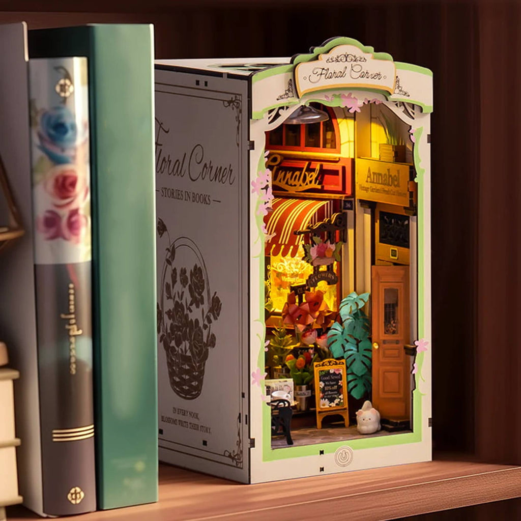 DIY Book Nook Kit: Floral Corner with Dust Cover - Maison and Mer