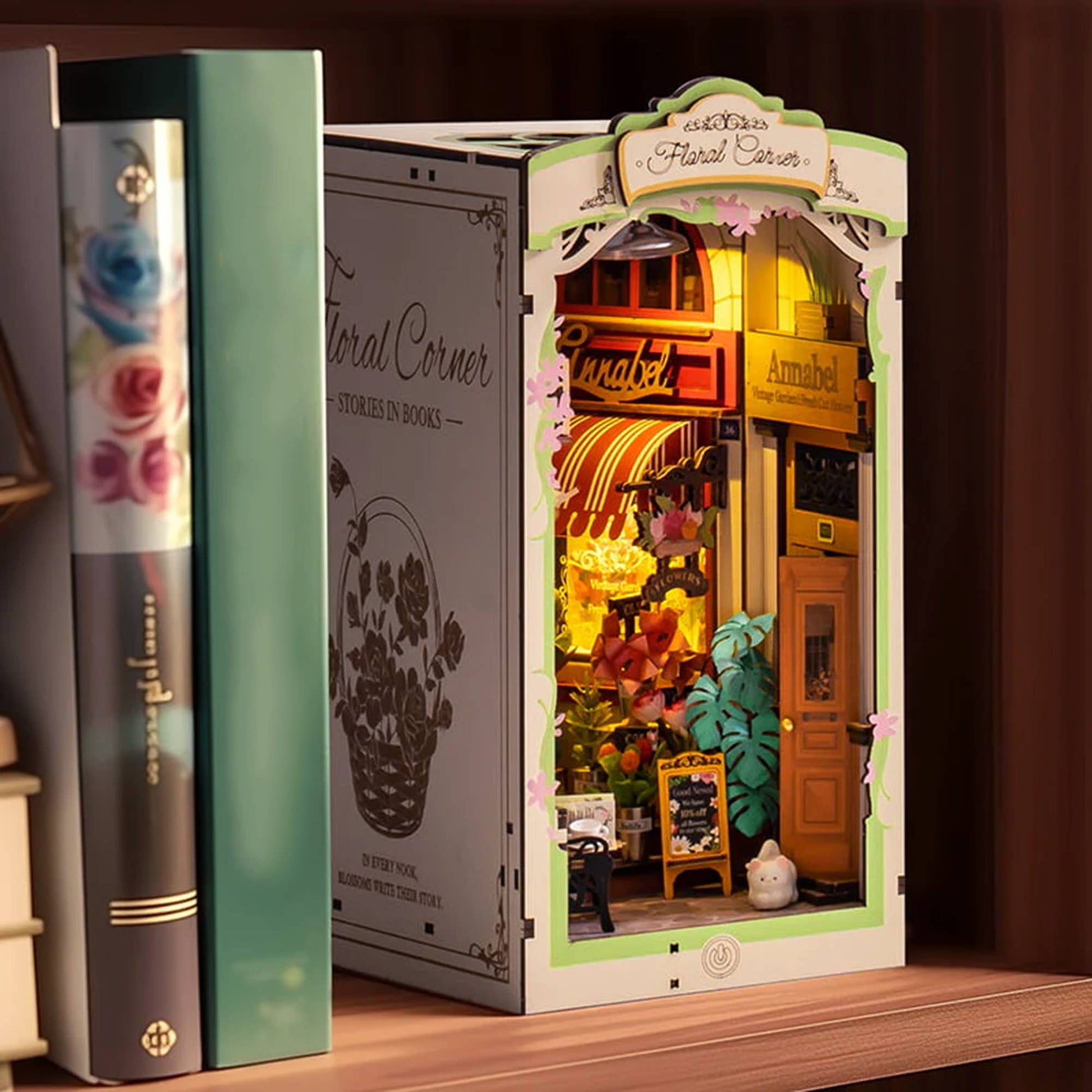 DIY Book Nook Kit: Floral Corner with Dust Cover - Maison and Mer