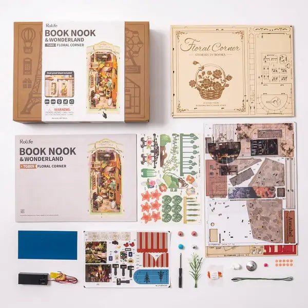 DIY Book Nook Kit: Floral Corner with Dust Cover - Maison and Mer