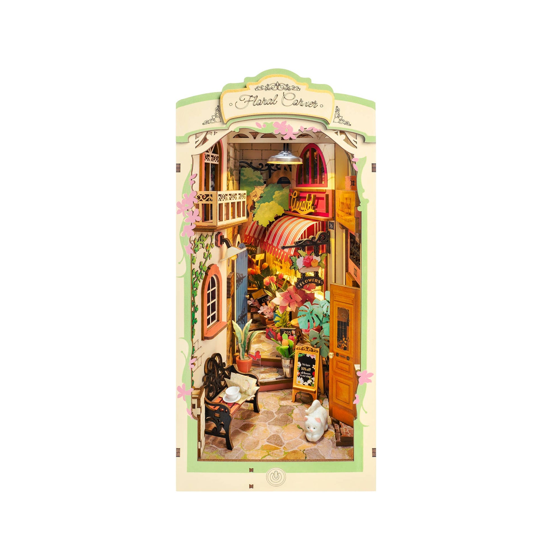 DIY Book Nook Kit: Floral Corner with Dust Cover - Maison and Mer