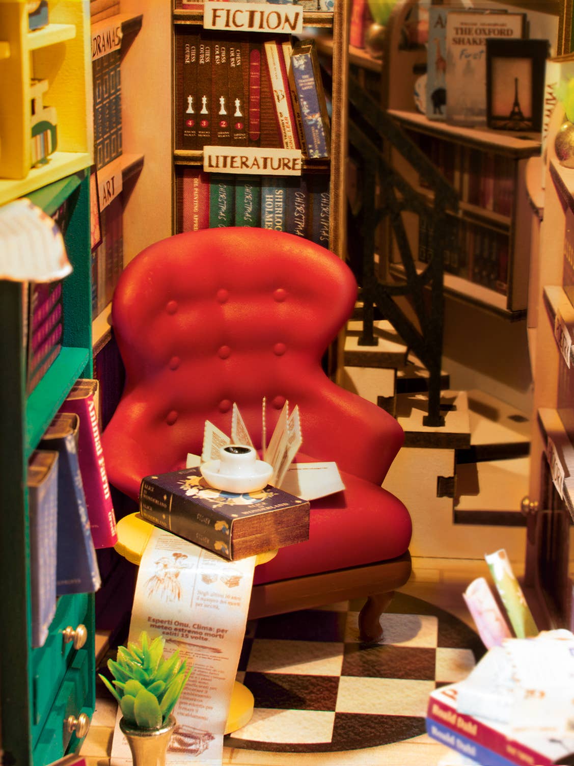 DIY Miniature House Book Nook Kit: Bookstore - Maison and Mer