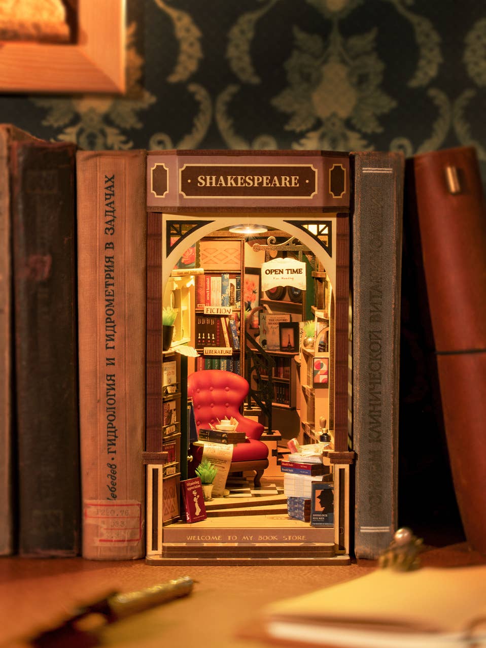 DIY Miniature House Book Nook Kit: Bookstore - Maison and Mer