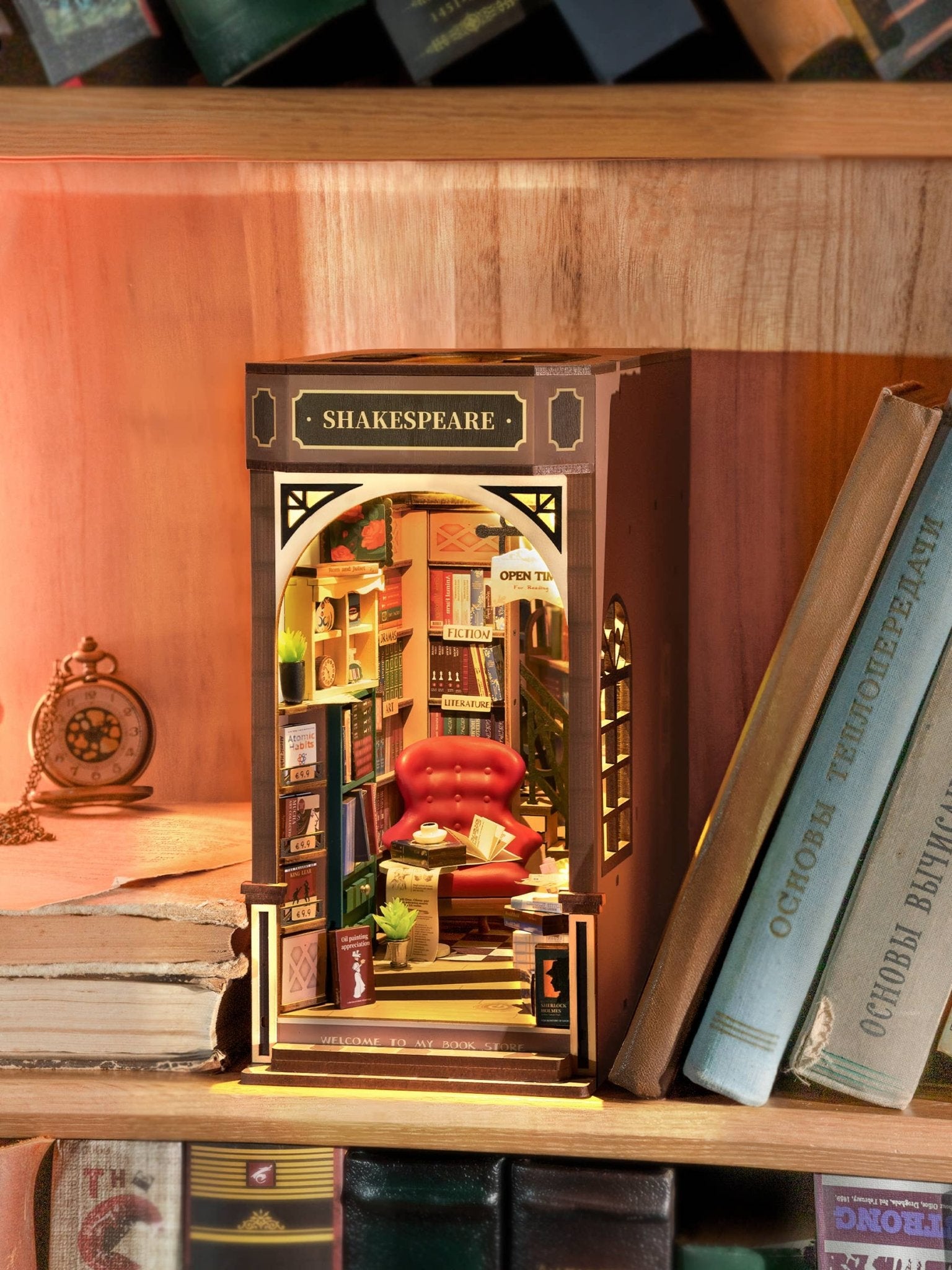 DIY Miniature House Book Nook Kit: Bookstore - Maison and Mer