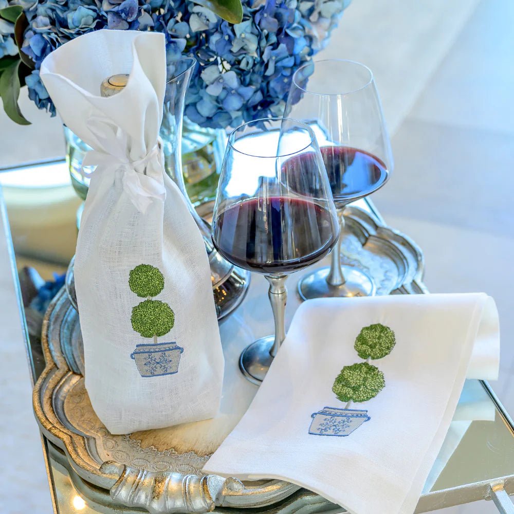 Double Boxwood Topiary Wine Bag - Maison and Mer