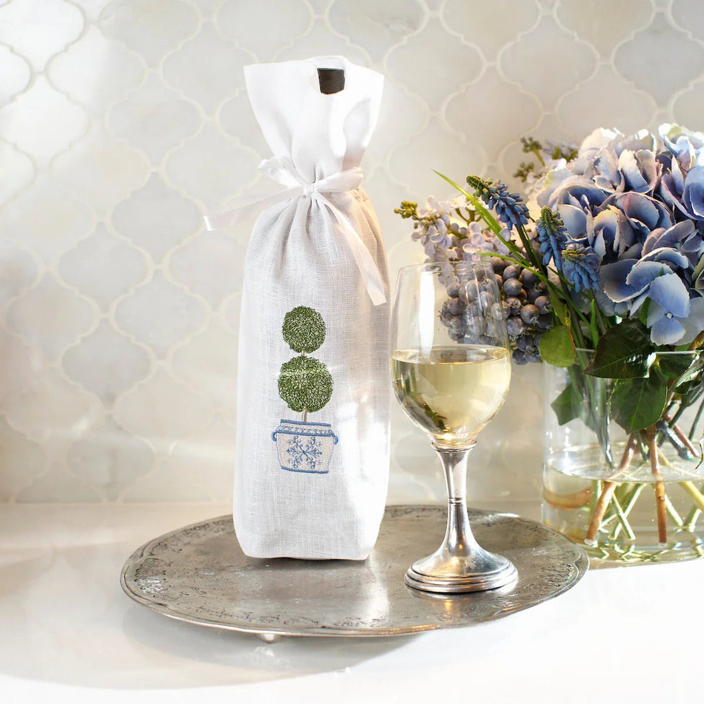 Double Boxwood Topiary Wine Bag - Maison and Mer
