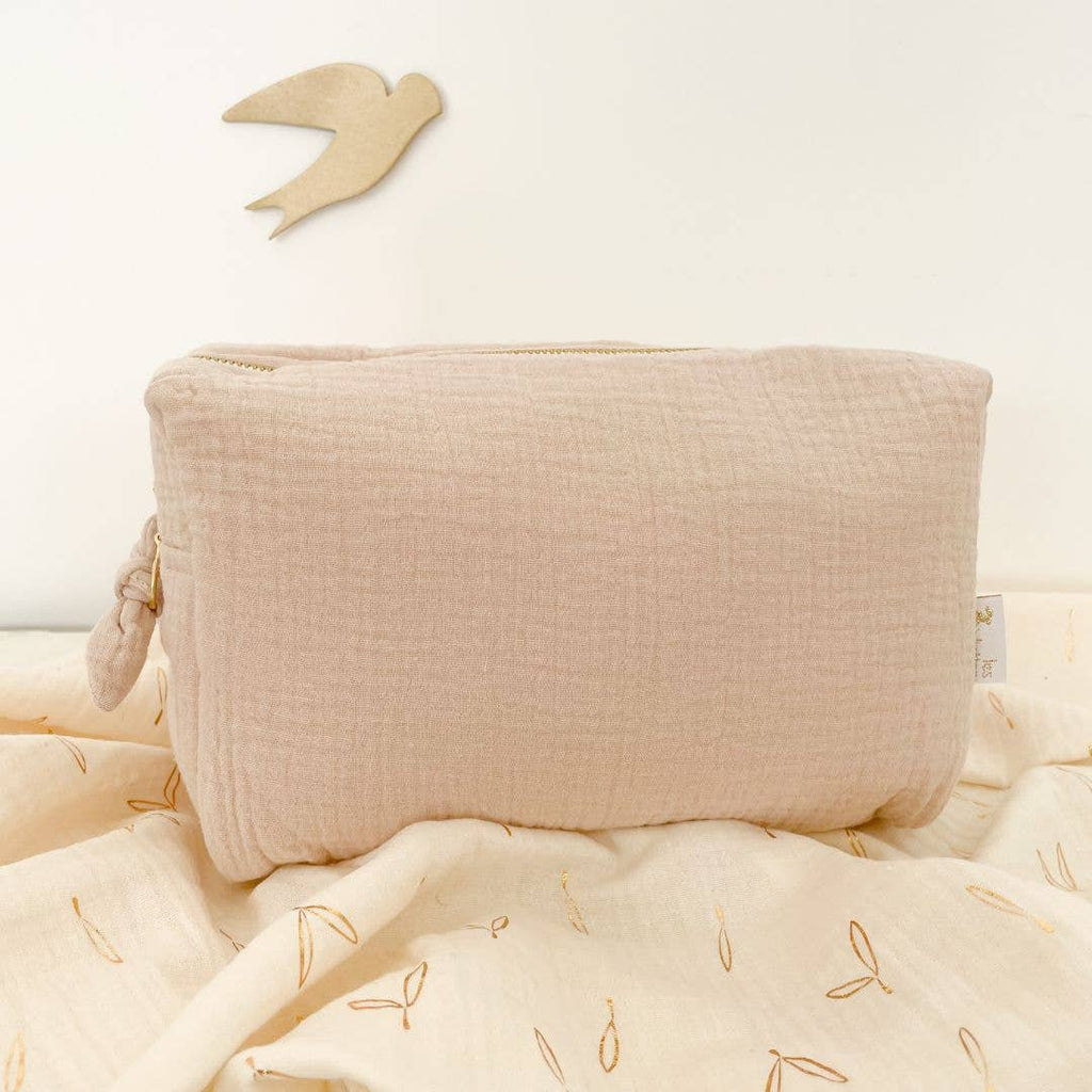 Double gauze latte toilet bag - Maison and Mer