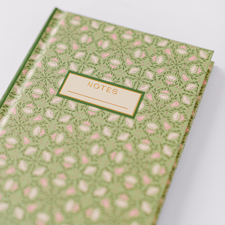 Green Folk Pattern Pocket Journal – Garden Reverie Edition