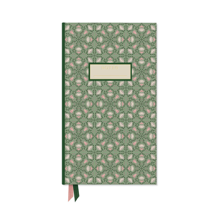 Green Folk Pattern Pocket Journal – Garden Reverie Edition