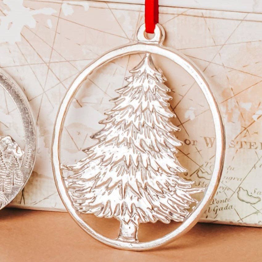 Candy Cane - Fireplace - Candles - Christmas Tree Ornament