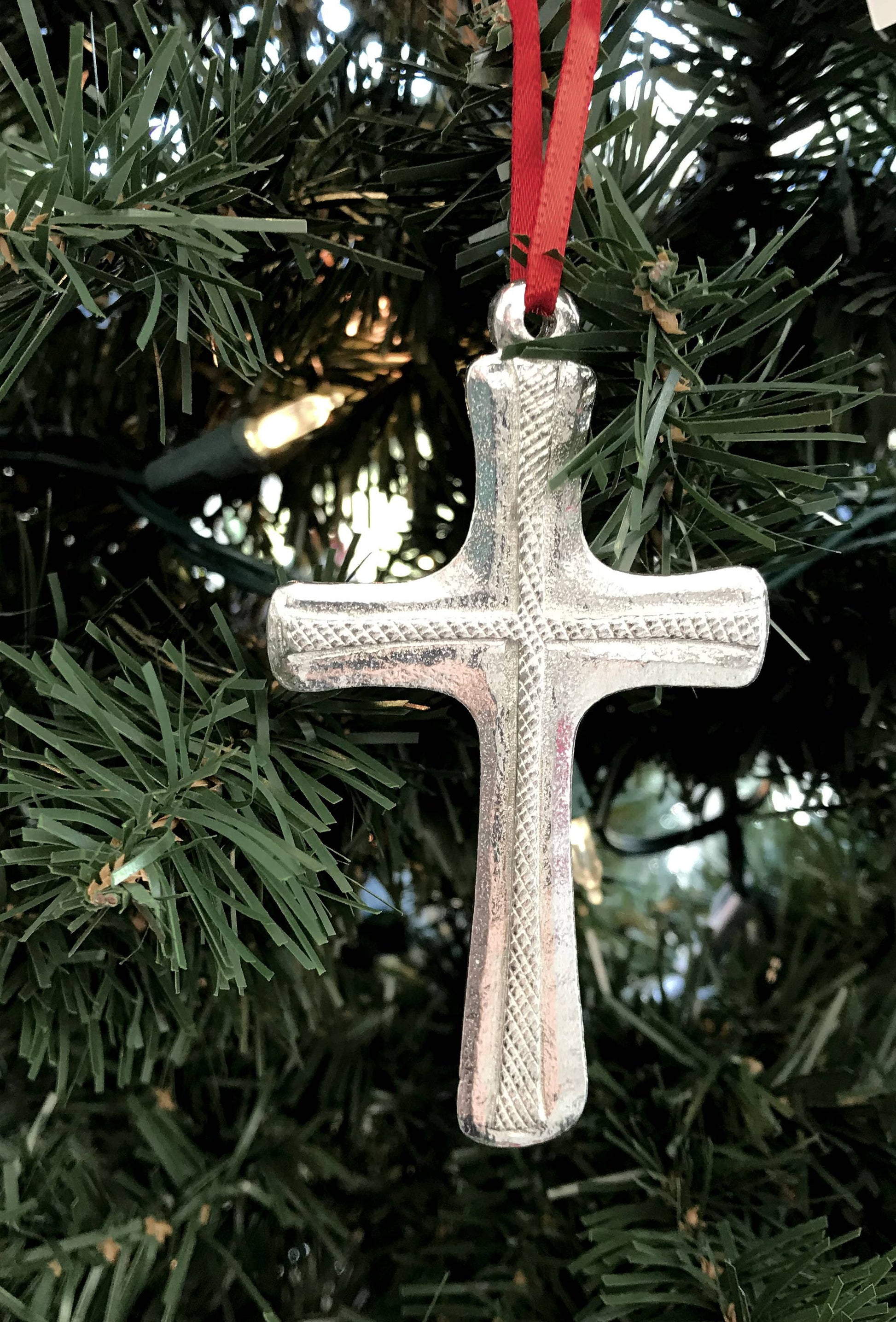 Pewter Cross Ornament