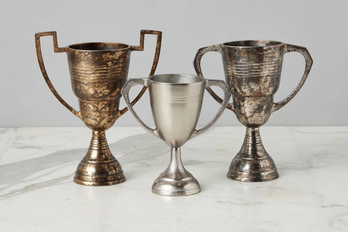 Vintage Trophy Cup, Medium, Distressed Gold