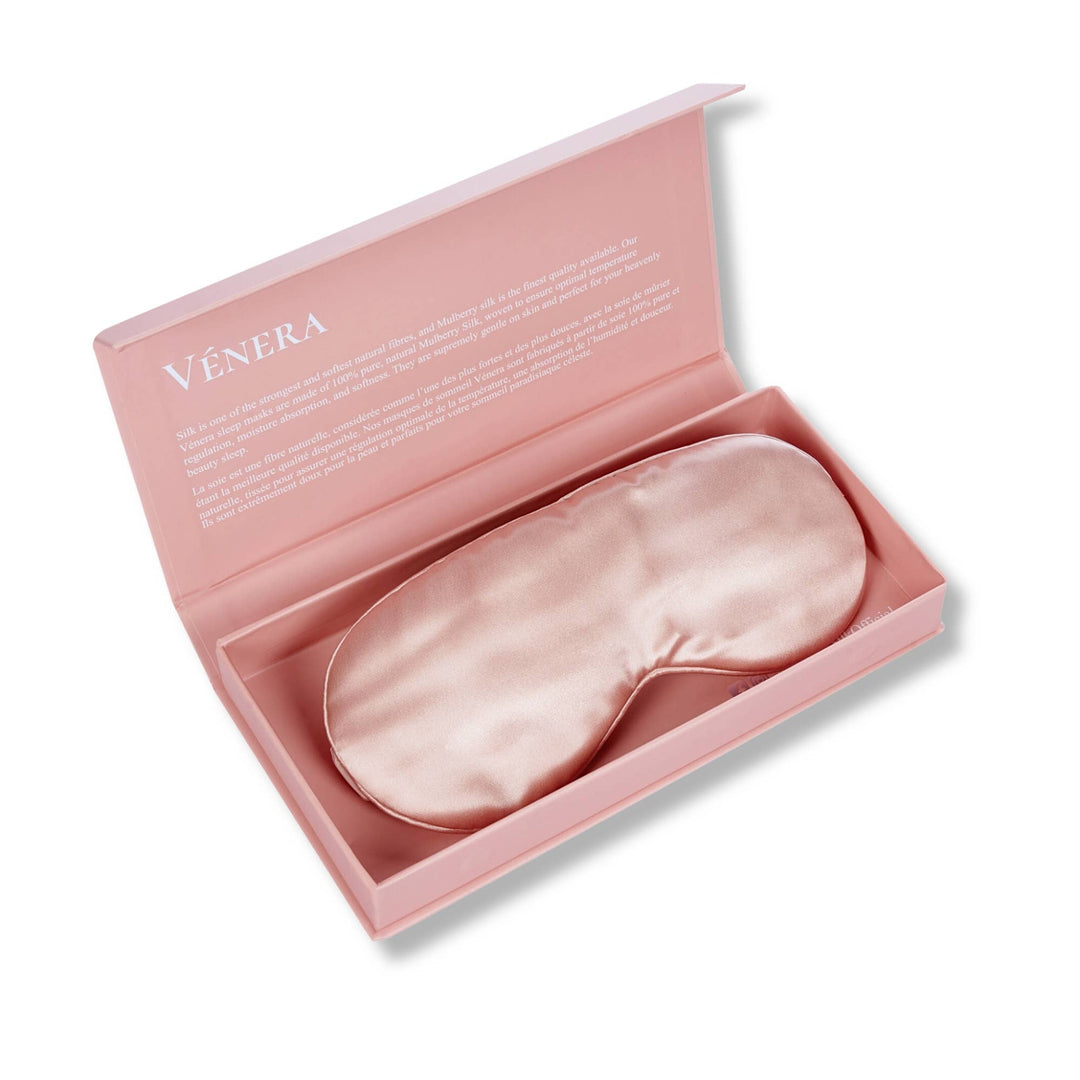 Mascarilla para dormir de seda pura 100 % orgánica - Oro rosa