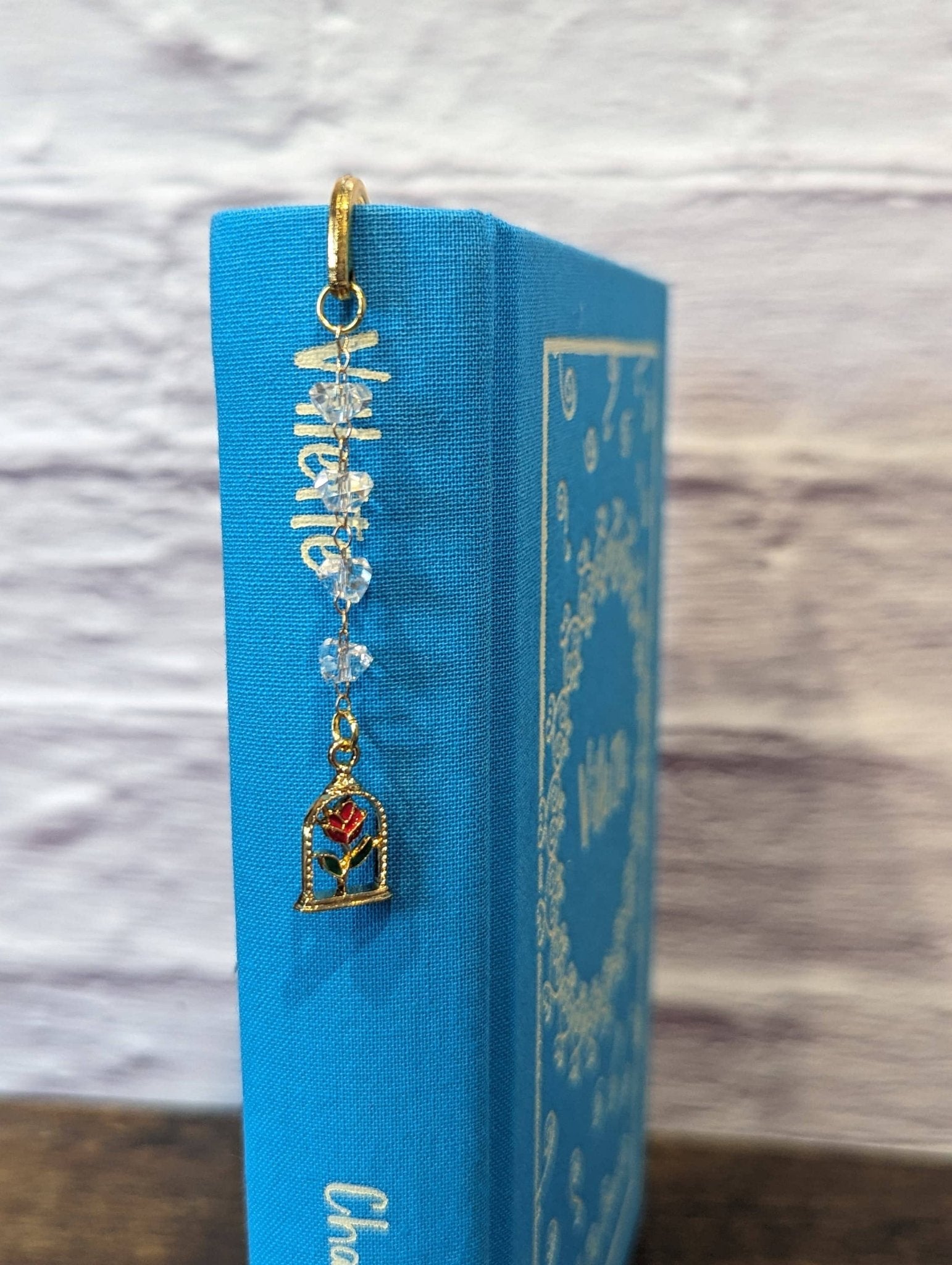 Enchanted Red Rose Cottagecore Pendant Gold Metal Hook - Maison and Mer