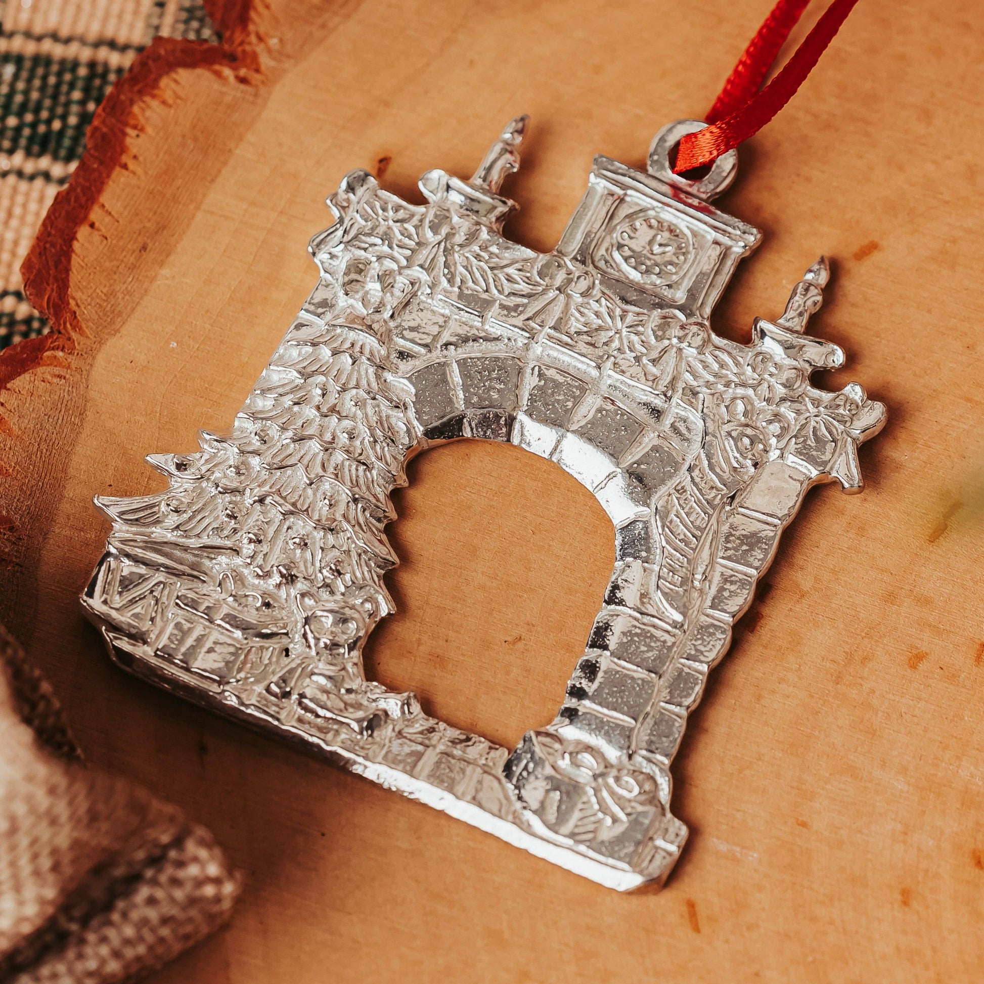 Candy Cane - Fireplace - Candles - Christmas Tree Ornament