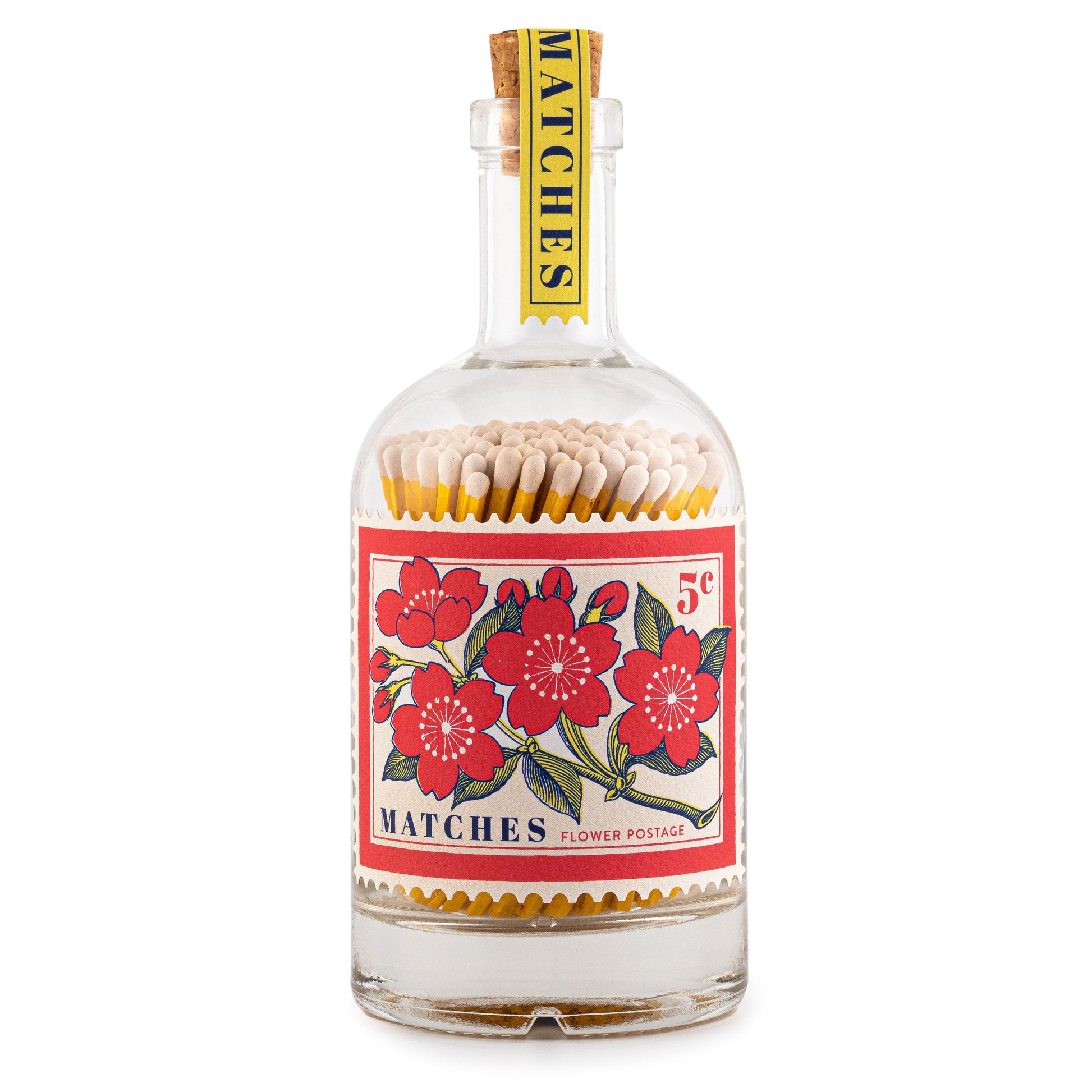 Flowers Glass Bottle - Safety Matches