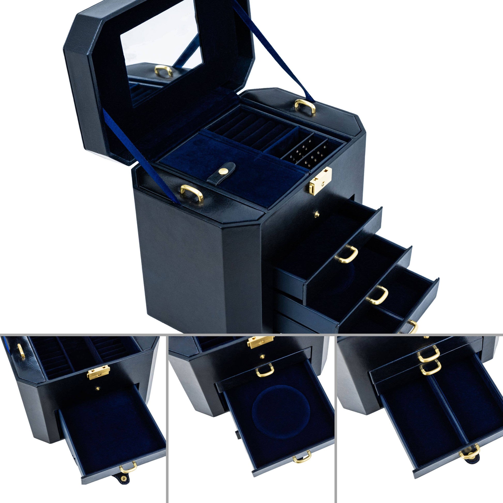 Italian Leather Jewelry Box  - The Florence