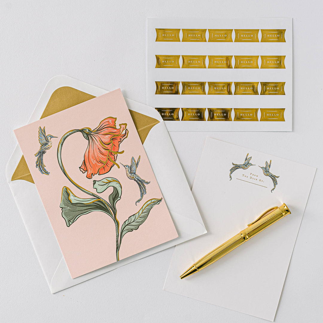Juego de papelería de lujo Hummingbird
