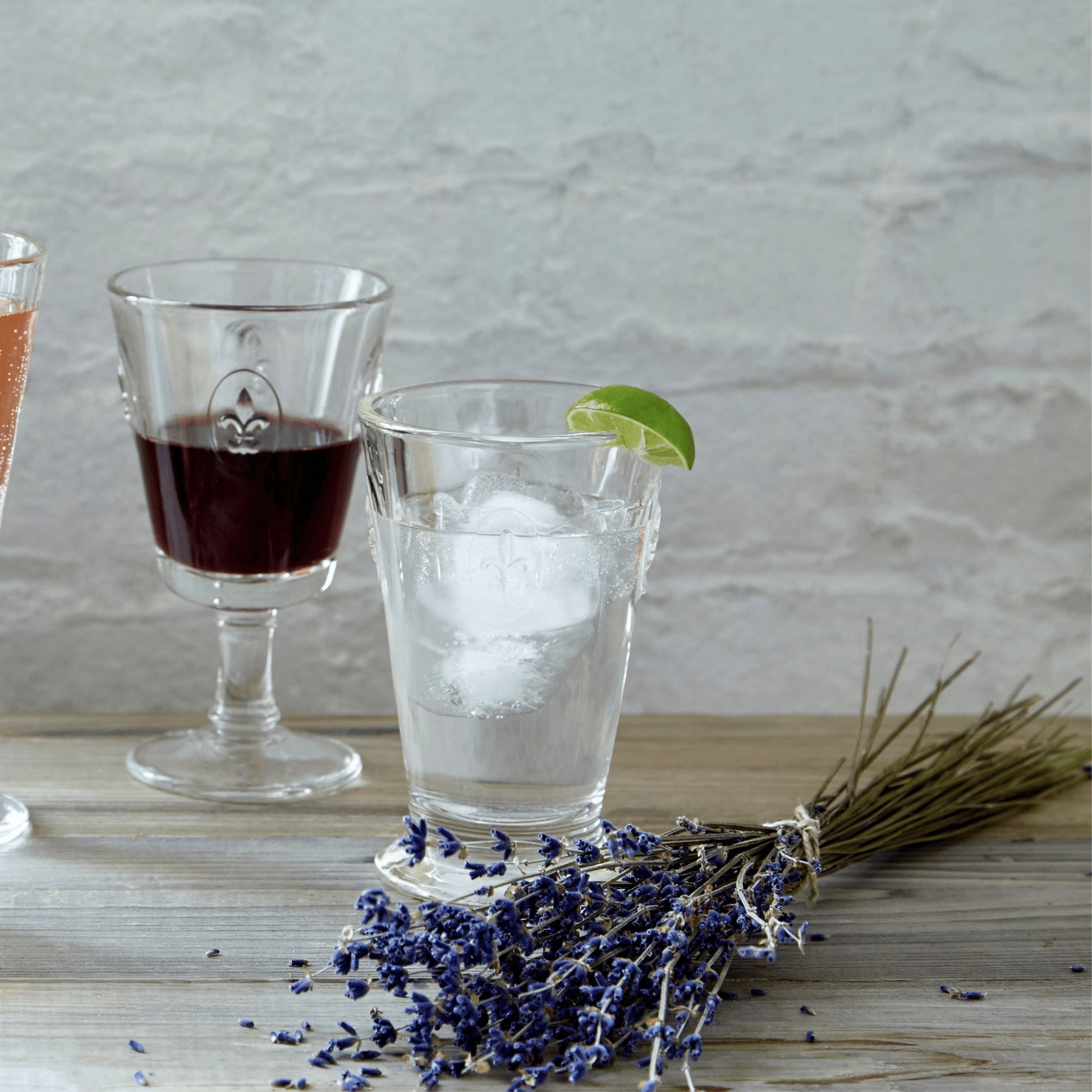 Fleur de Lys Ice Tea Glass Set - 6 - Maison and Mer
