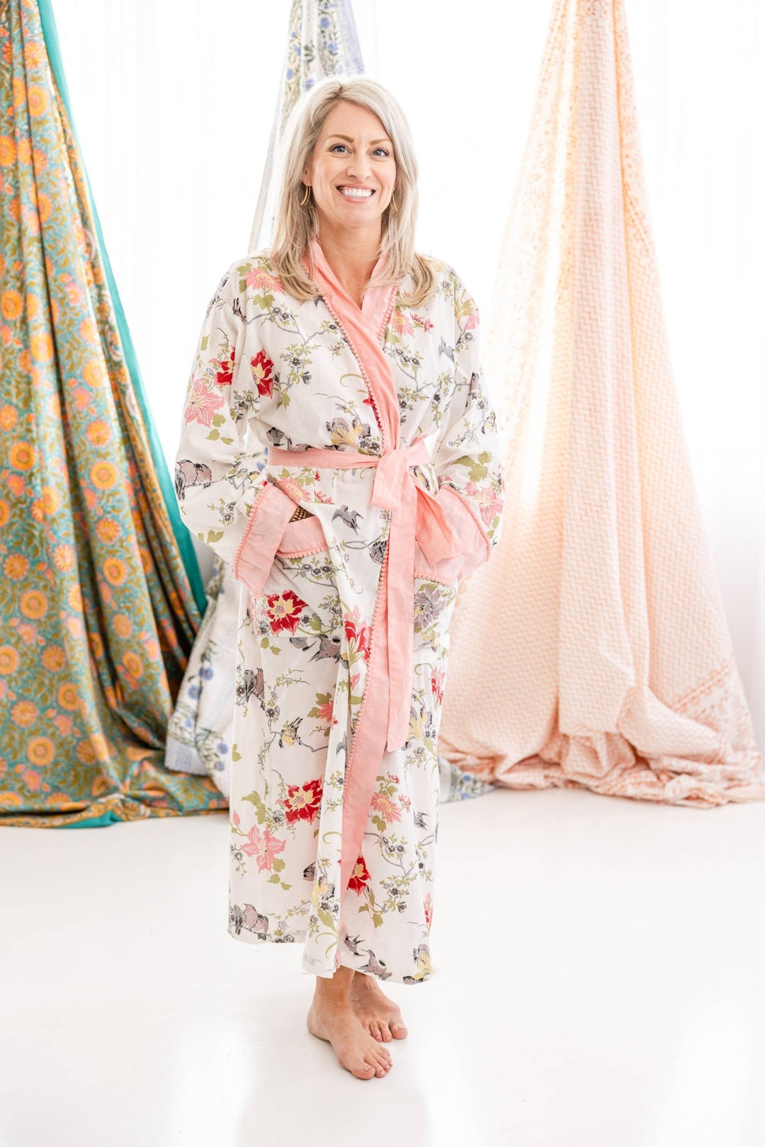 Floral Paradise Cotton Robe - Maison and Mer