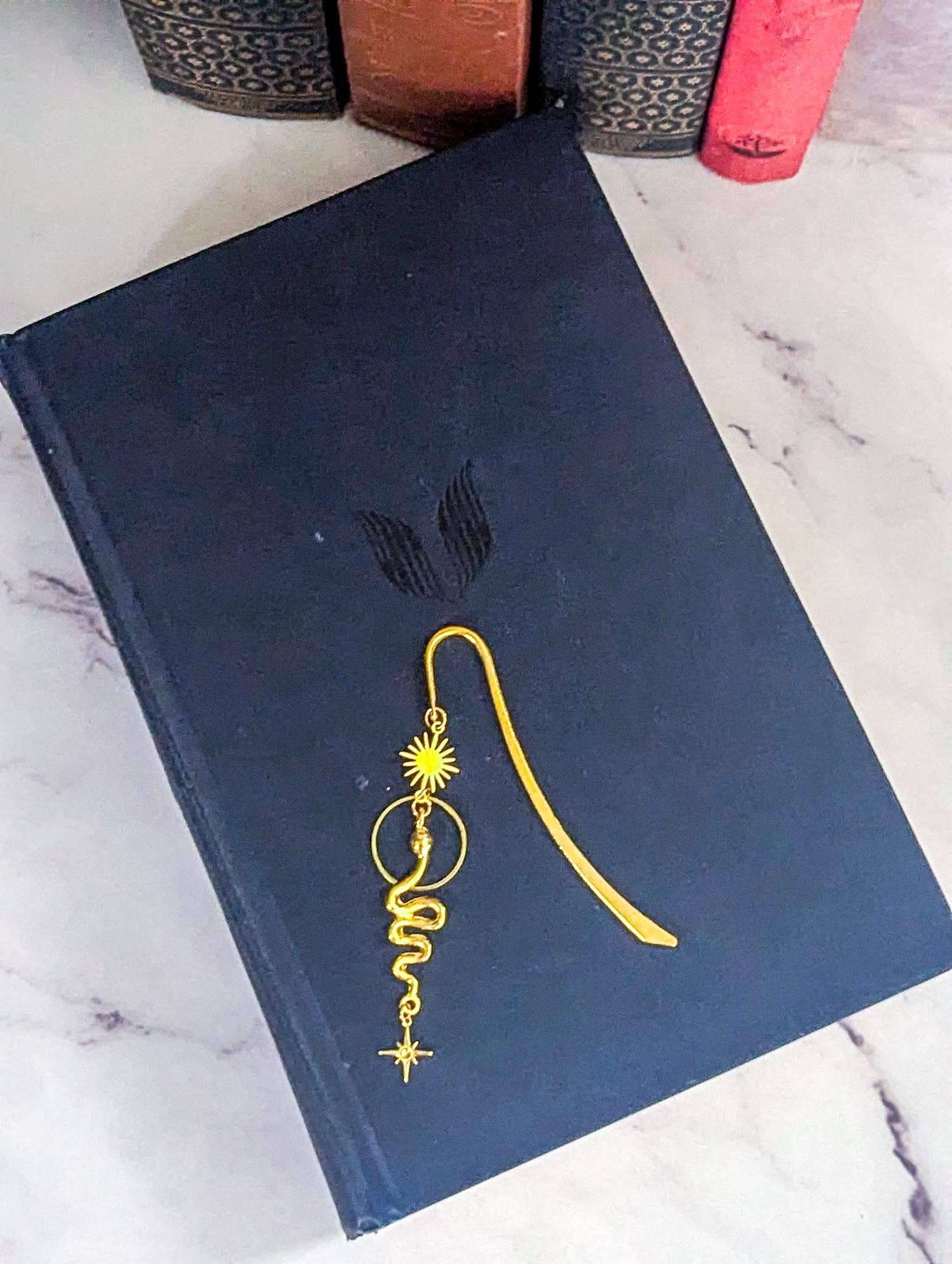 Gold Snake Celestial Metal Bookmark with Star Charms - Maison and Mer