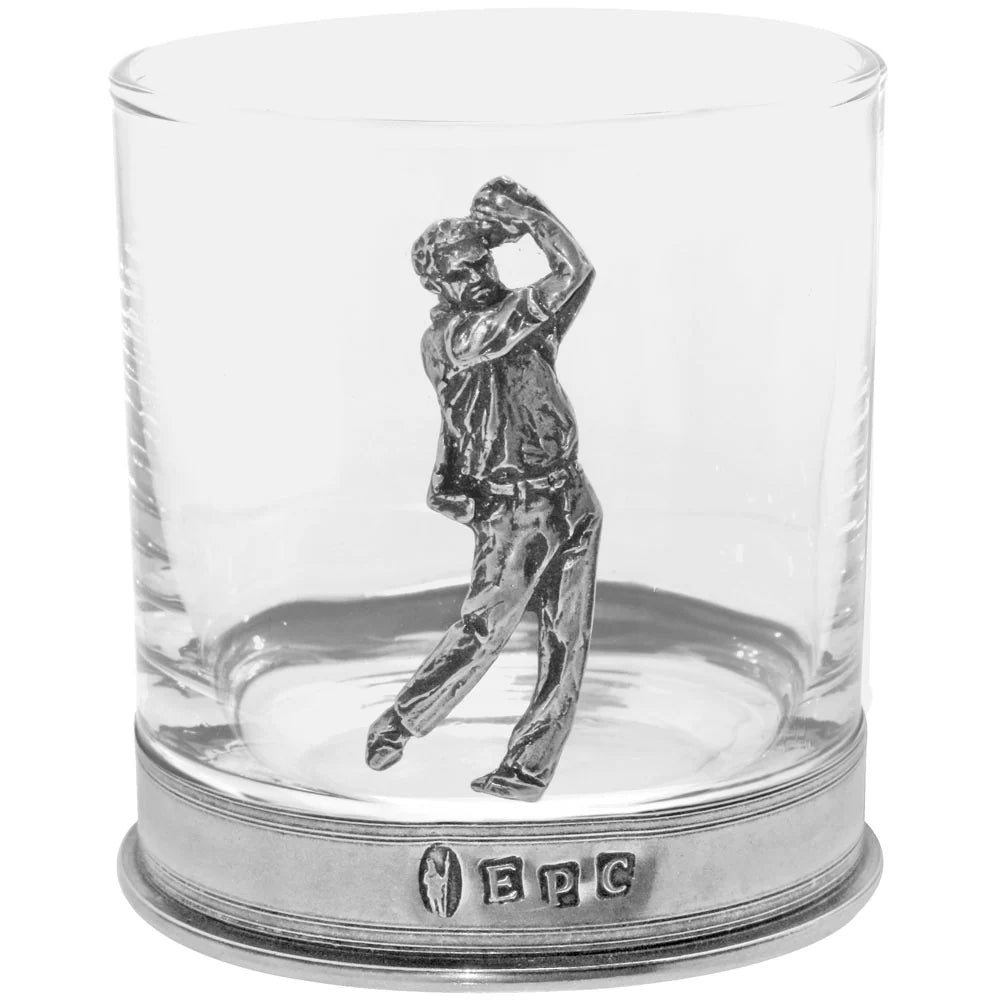Golf Pewter Whisky Glass Tumbler - 11oz - Maison and Mer
