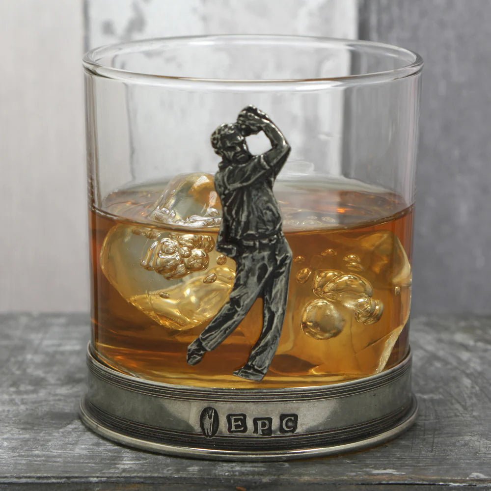 Golf Pewter Whisky Glass Tumbler - 11oz - Maison and Mer