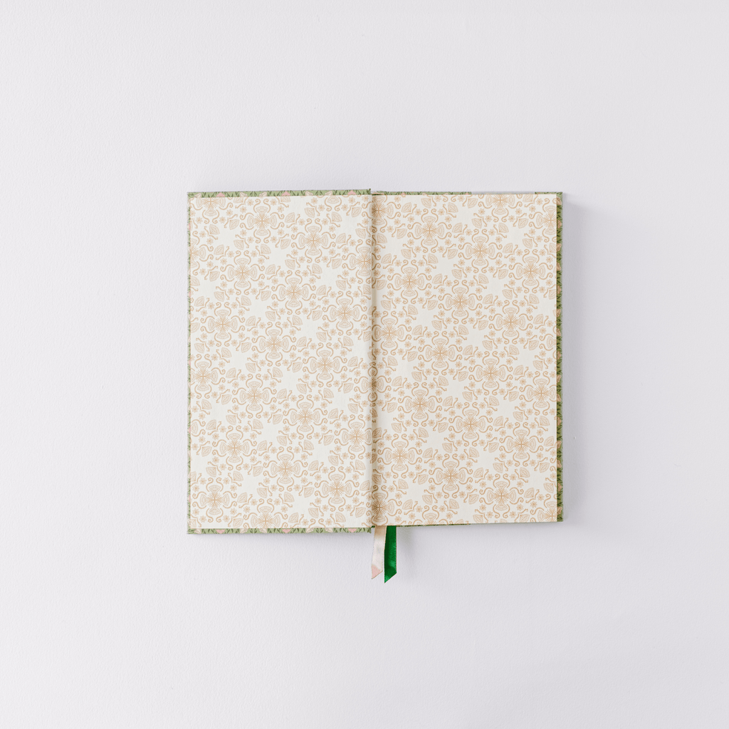 Green Folk Pattern Pocket Journal – Garden Reverie Edition - Maison and Mer