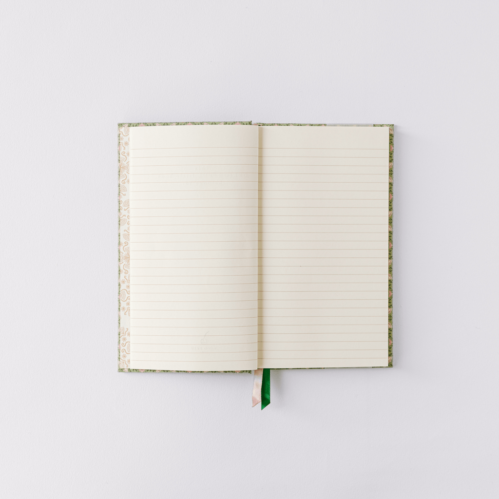 Green Folk Pattern Pocket Journal – Garden Reverie Edition - Maison and Mer