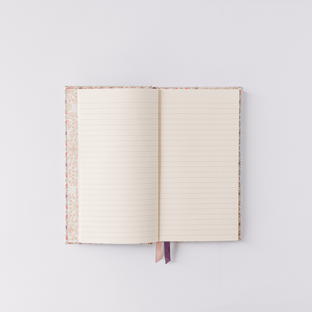 Ivory Folk Pattern Pocket Journal – Petite Collector’s Edition - Maison and Mer