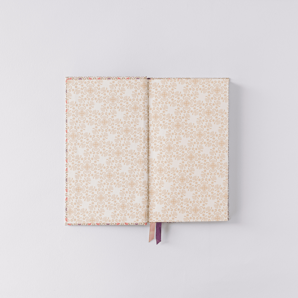 Ivory Folk Pattern Pocket Journal – Petite Collector’s Edition - Maison and Mer