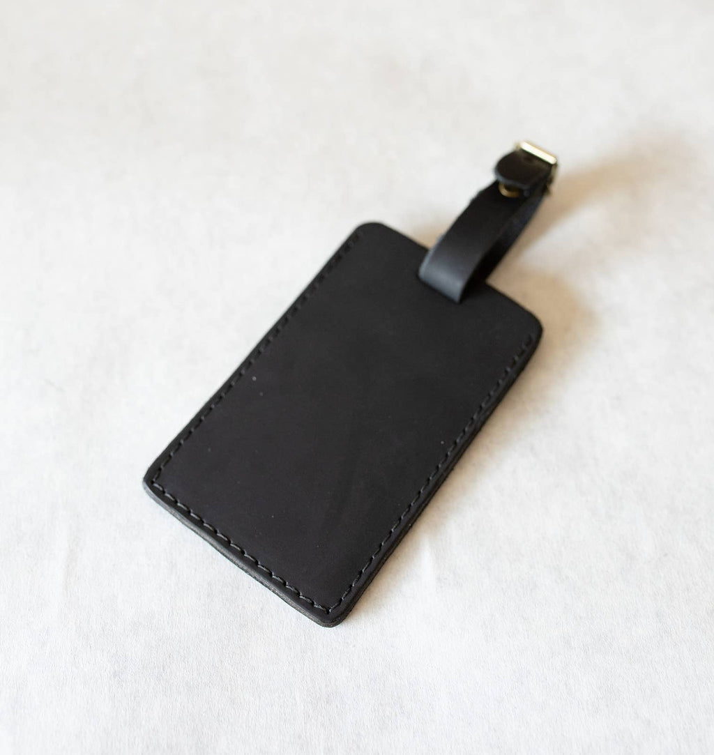 Leather Luggage Tag - Black - Maison and Mer