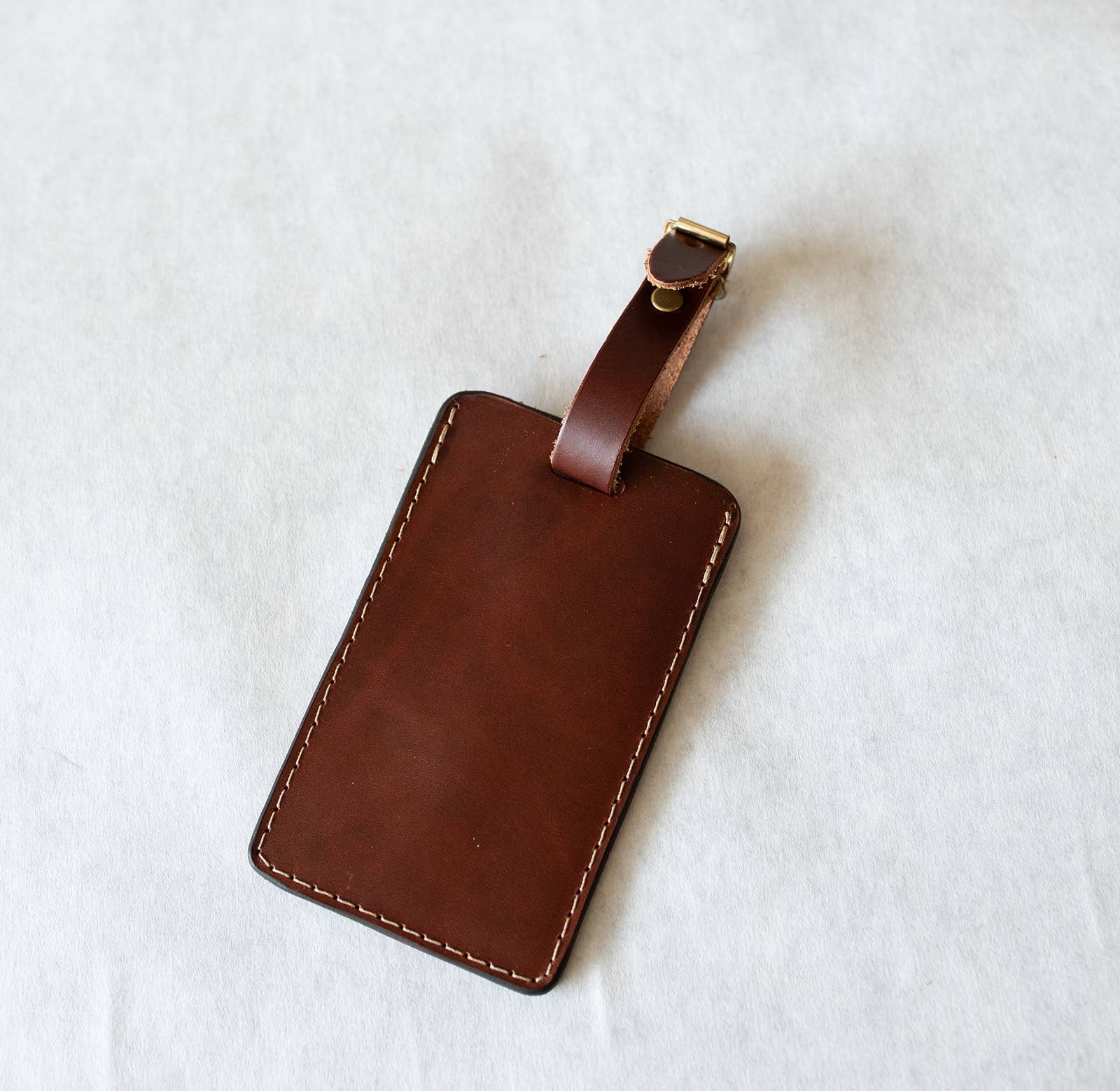 Leather Luggage Tag - Brown - Maison and Mer